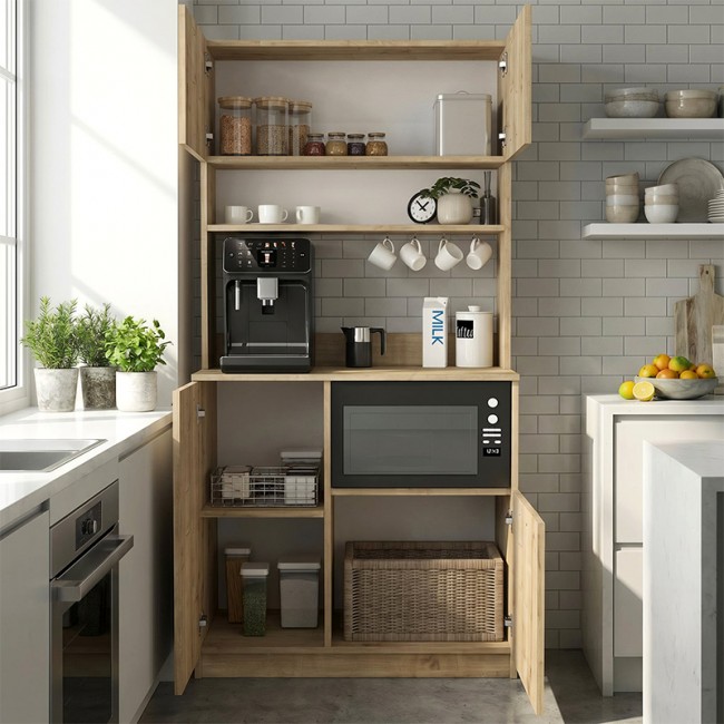 Έπιπλο κουζίνας Tuco 2 Megapap χρώμα sapphire oak 90x40x180εκ.