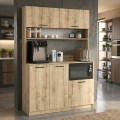 Tuco 3 Megapap melamine kitchen furniture in sapphire oak color 123.8x40x180cm.