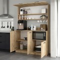 Tuco 3 Megapap melamine kitchen furniture in sapphire oak color 123.8x40x180cm.