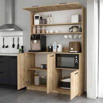 Έπιπλο κουζίνας Tuco 3 Megapap χρώμα sapphire oak 123,8x40x180εκ.