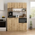 Tuco 3 Megapap melamine kitchen furniture in sapphire oak color 123.8x40x180cm.