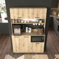 Tuco 3 Megapap melamine kitchen furniture in sapphire oak color 123.8x40x180cm.