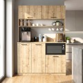 Tuco 3 Megapap melamine kitchen furniture in sapphire oak color 123.8x40x180cm.