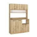 Tuco 3 Megapap melamine kitchen furniture in sapphire oak color 123.8x40x180cm.