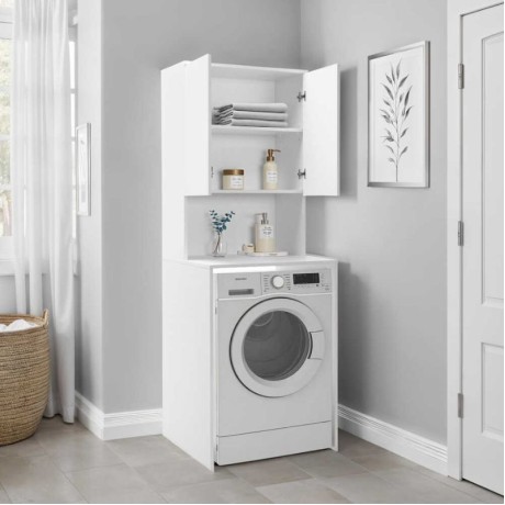 Ceza Megapap melamine washing machine furniture in white color 65x60x182cm.