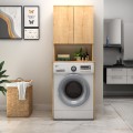 Έπιπλο πλυντηρίου Cozen Megapap χρώμα φυσικό οξιάς 65x60x178εκ.