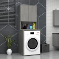 Cozen Megapap melamine washing machine furniture in grey concrete color 65x60x178cm.
