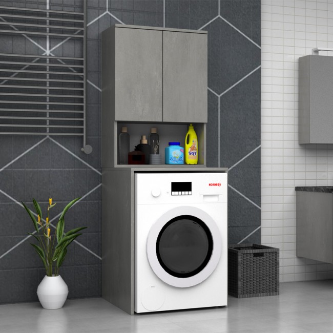 Έπιπλο πλυντηρίου Cozen Megapap χρώμα γκρι σκυροδέματος 65x60x178εκ. Έπιπλο πλυντηρίου Cozen Megapap χρώμα γκρι σκυροδέματος 65x60x178εκ.