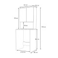 Cozen Megapap melamine washing machine furniture in grey concrete color 65x60x178cm.