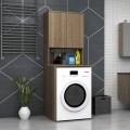 Cozen Megapap melamine washing machine furniture in walnut color 65x60x178cm.