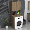 Cozen Megapap melamine washing machine furniture in walnut color 65x60x178cm.