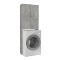 Romme Megapap melamine laundry machine cabinet in concrete grey color 65x27,1x180cm.