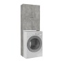 Romme Megapap melamine laundry machine cabinet in concrete grey color 65x27,1x180cm.