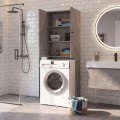 Romme Megapap melamine laundry machine cabinet in concrete grey color 65x27,1x180cm.