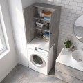 Romme Megapap melamine laundry machine cabinet in concrete grey color 65x27,1x180cm.
