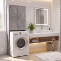 Romme Megapap melamine laundry machine cabinet in concrete grey color 65x27,1x180cm.