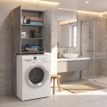 Romme Megapap melamine laundry machine cabinet in concrete grey color 65x27,1x180cm.