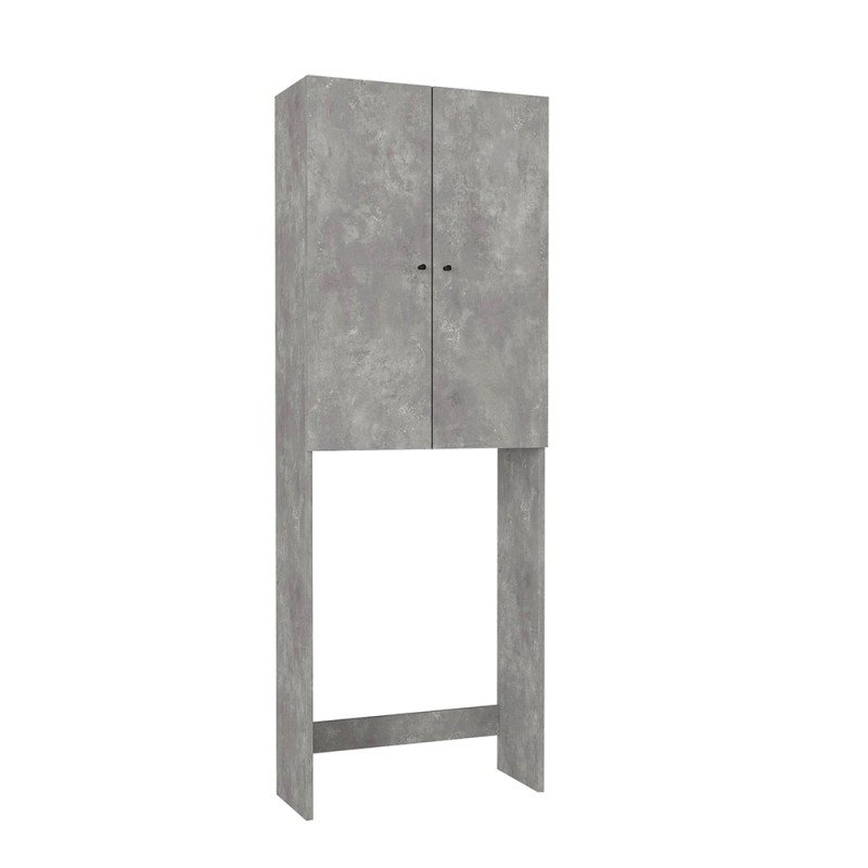 Romme Megapap melamine laundry machine cabinet in concrete grey color 65x27,1x180cm.