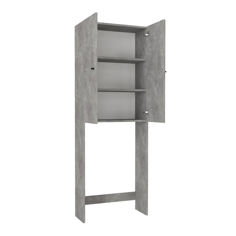 Romme Megapap melamine laundry machine cabinet in concrete grey color 65x27,1x180cm.