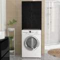 Romme Megapap melamine laundry machine cabinet in black color 65x27,1x180cm.