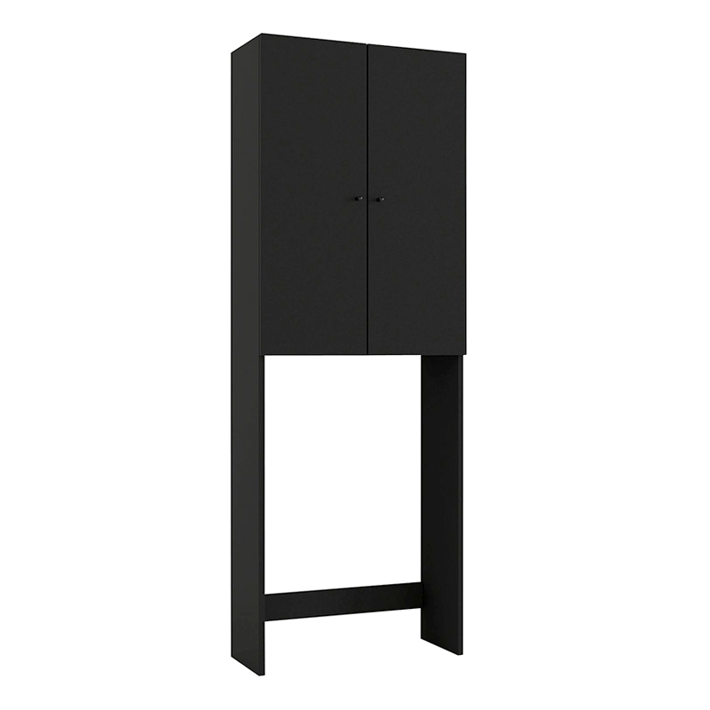 Romme Megapap melamine laundry machine cabinet in black color 65x27,1x180cm.