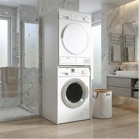 Evgenia Megapap melamine washing machine and draywer cabinet in white color 70x60x180cm.