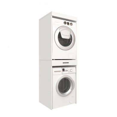 Fika Megapap melamine washing machine and draywer cabinet in white color 67x61.8x198.5cm.