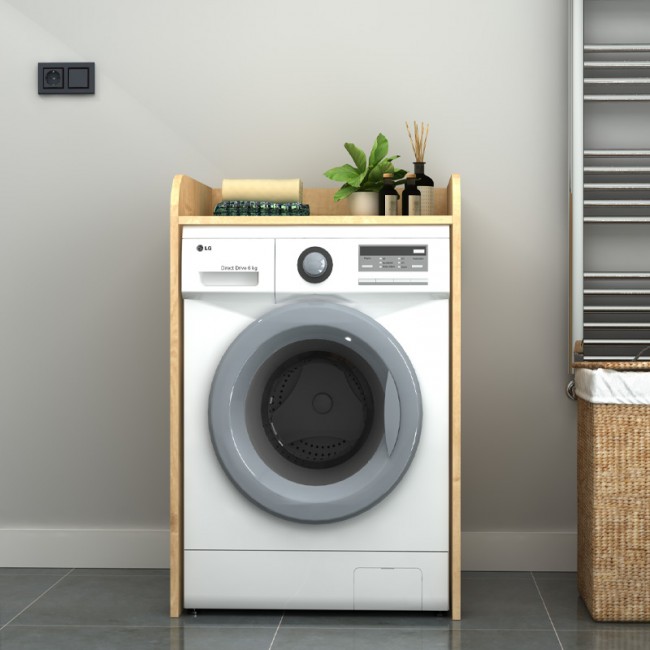 Έπιπλο πλυντηρίου Toren Megapap χρώμα φυσικό οξιάς 65x60x100εκ.