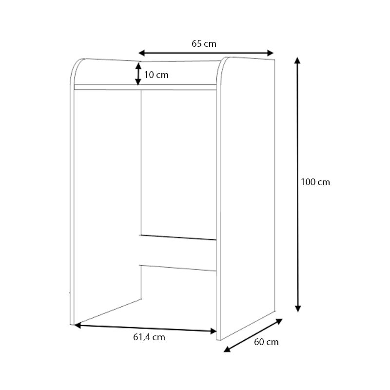 Toren Megapap melamine washing machine furniture in white color 65x60x100cm.
