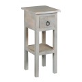 Έπιπλο stand Maison classic χαμηλό με μασίφ ξύλινο σκελετό σε χρώμα antique λευκό Υ. 55εκ