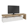 Acnes Megapap melamine tv stand in white - sapphire oak color 220x40x52cm.