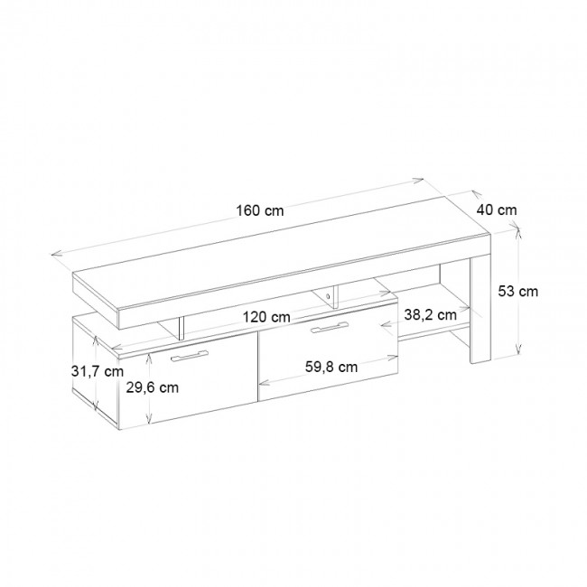 Έπιπλο τηλεόρασης Acnes Megapap χρώμα μαύρο - καρυδί 160x40x53εκ. Έπιπλο τηλεόρασης Acnes Megapap χρώμα μαύρο - καρυδί 160x40x53εκ.