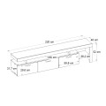 Acnes Megapap melamine tv stand in travertine color 220x40x52cm.