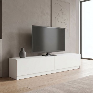 Ahenk Megapap melamine tv stand in white color 160x31,3x32,9cm.