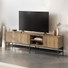 Έπιπλο τηλεόρασης Amira Megapap χρώμα καρυδί Ud - black wood 180x35x55εκ.