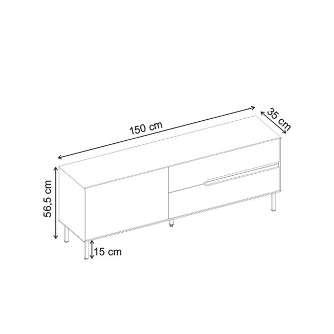 Έπιπλο τηλεόρασης Arch Megapap χρώμα sandstone 150x35x56,5εκ.