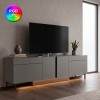 Έπιπλο τηλεόρασης Arlen Megapap με Led Rgb χρώμα ανθρακί 180x32x50εκ.