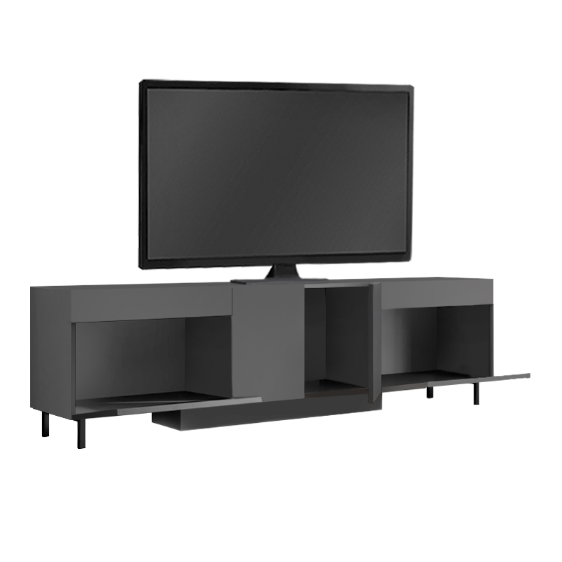 Arlen Megapap melamine TV stand with Rgb Led  in anthracite color 180x32x50cm.