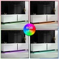Arlen Megapap melamine TV stand with Rgb Led  in white color 180x32x50cm.