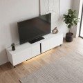 Arlen Megapap melamine TV stand with Rgb Led  in white color 180x32x50cm.