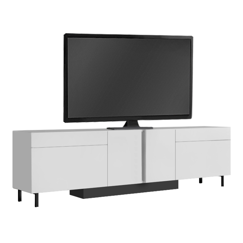 Arlen Megapap melamine TV stand with Rgb Led  in white color 180x32x50cm.