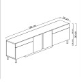 Arlen Megapap melamine TV stand with Rgb Led  in white color 180x32x50cm.