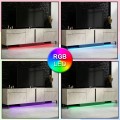 Arlen Megapap melamine TV stand with Rgb Led  in travertine color 180x32x50cm.
