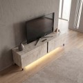 Arlen Megapap melamine TV stand with Rgb Led  in travertine color 180x32x50cm.