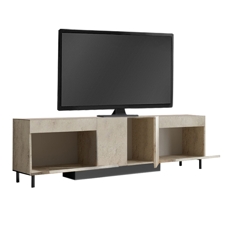 Arlen Megapap melamine TV stand with Rgb Led  in travertine color 180x32x50cm.