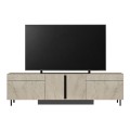 Arlen Megapap melamine TV stand with Rgb Led  in travertine color 180x32x50cm.