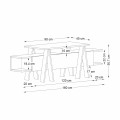 Aspero Megapap melamine TV stand in black rebab - anthracite color 160x45x50cm.
