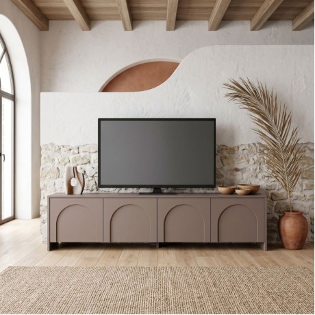Έπιπλο τηλεόρασης Aurelia Megapap χρώμα μόκα 180x32x45εκ.