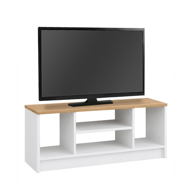 Έπιπλο τηλεόρασης Bahama Megapap χρώμα λευκό - sapphire oak 120x35x46,5εκ.