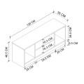 Έπιπλο τηλεόρασης Bahama Megapap χρώμα λευκό - sapphire oak 120x35x46,5εκ.